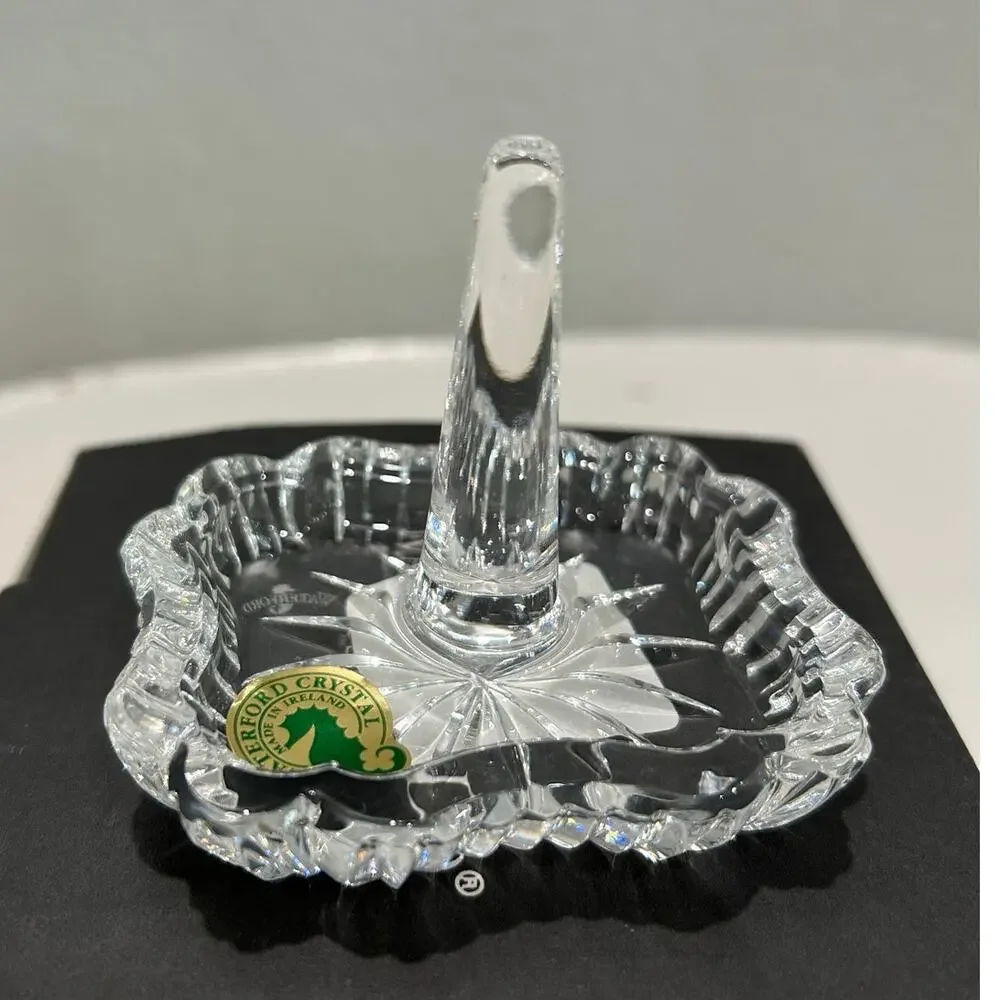WATERFORD Crystal Ring Holder Jewelry Vanity Clear Lead Crystal NEW/OPEN BOX